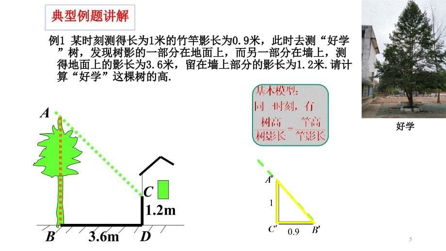 人教版九年级下册数学2723：相似三角形的应用举例--视线遮挡问题-课件(共23张)_第5页