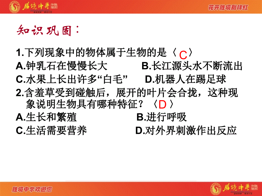 七年级上册生物复习课件_第3页