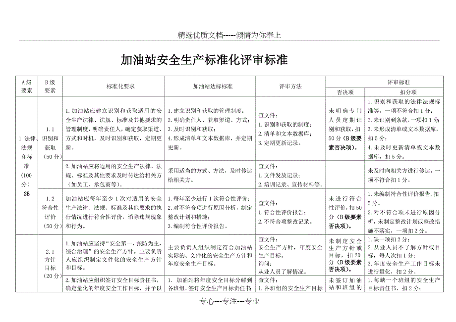 加油站安全生产标准化评审标准_第1页