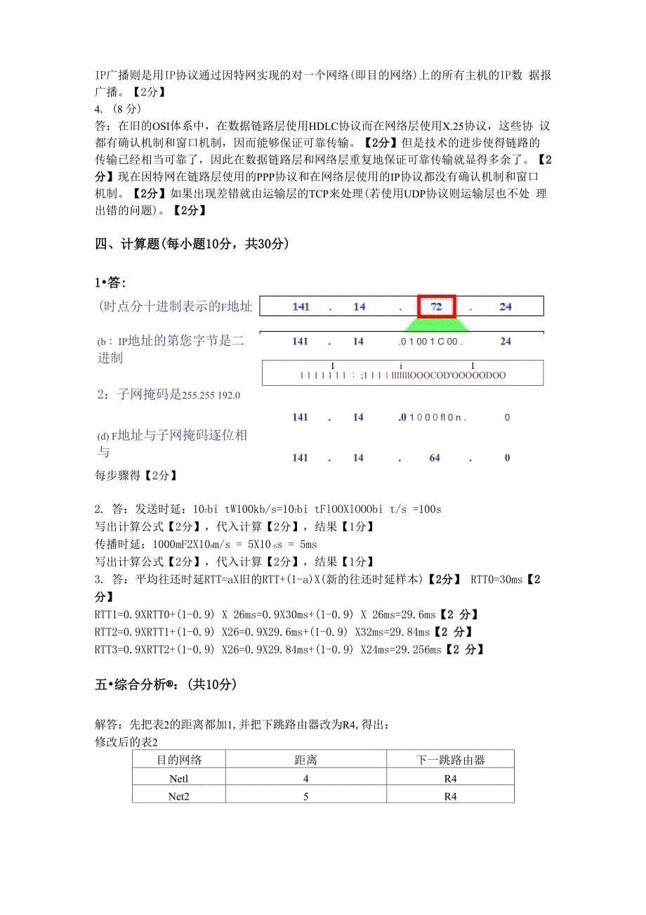 计算机网络技术基础试卷1_第5页