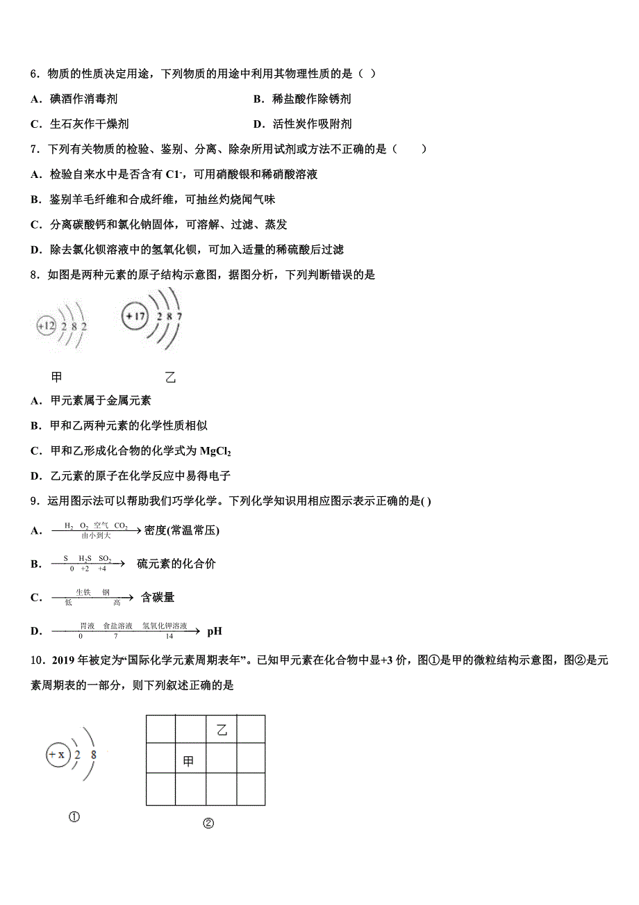 山东省安丘市红沙沟镇红沙沟中学2023届中考联考化学试卷含解析_第2页