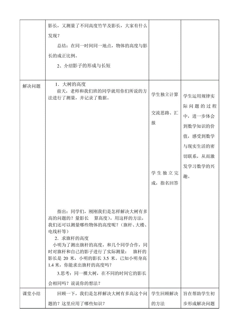 苏教版小学六年级数学下教案《大树有多高》_第3页