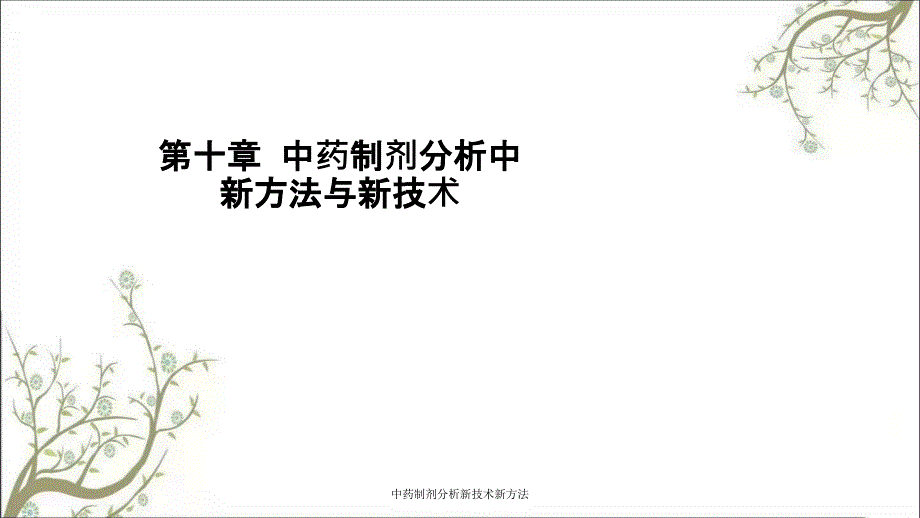 中药制剂分析新技术新方法_第1页