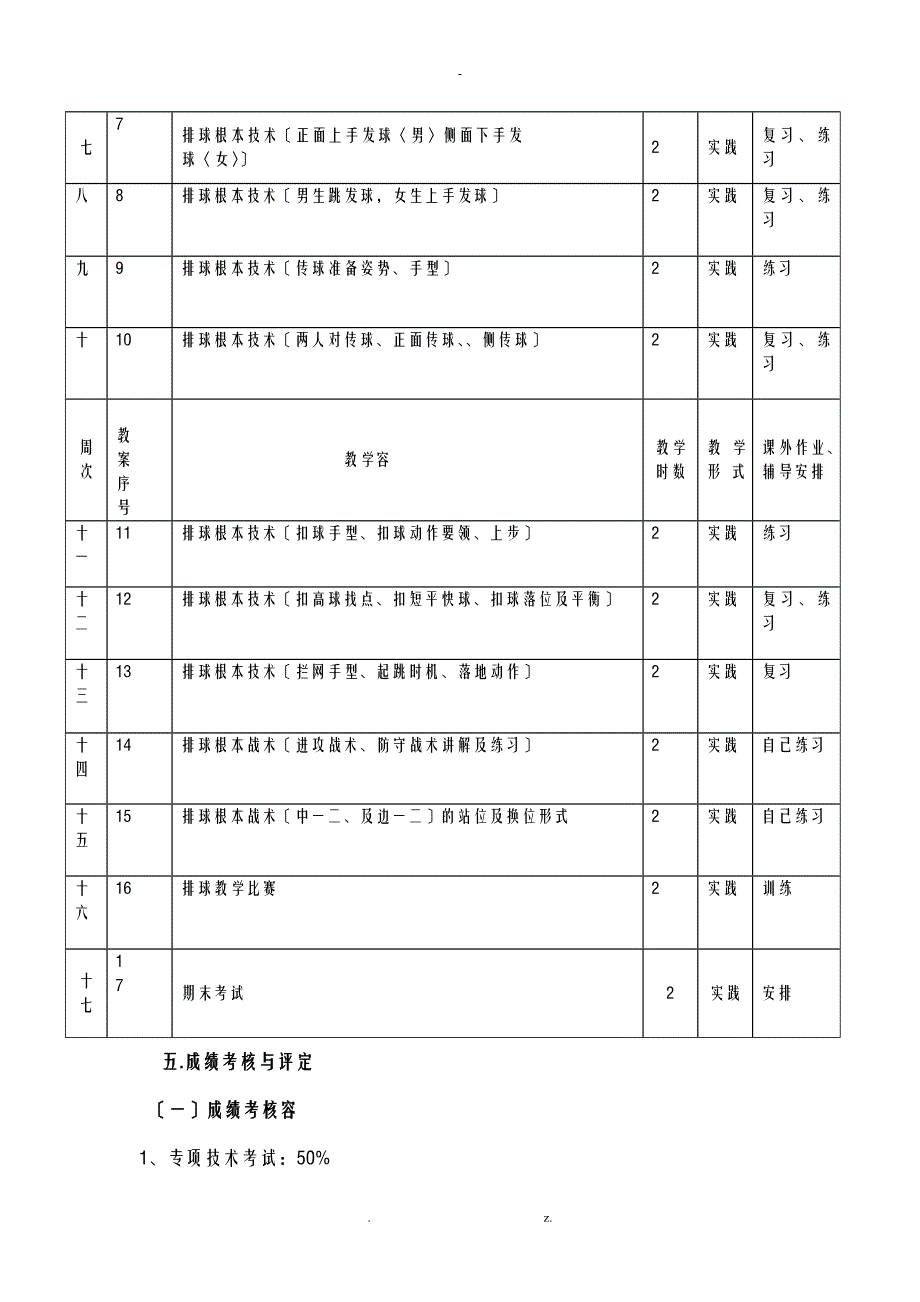 排球教学计划及进度_第3页