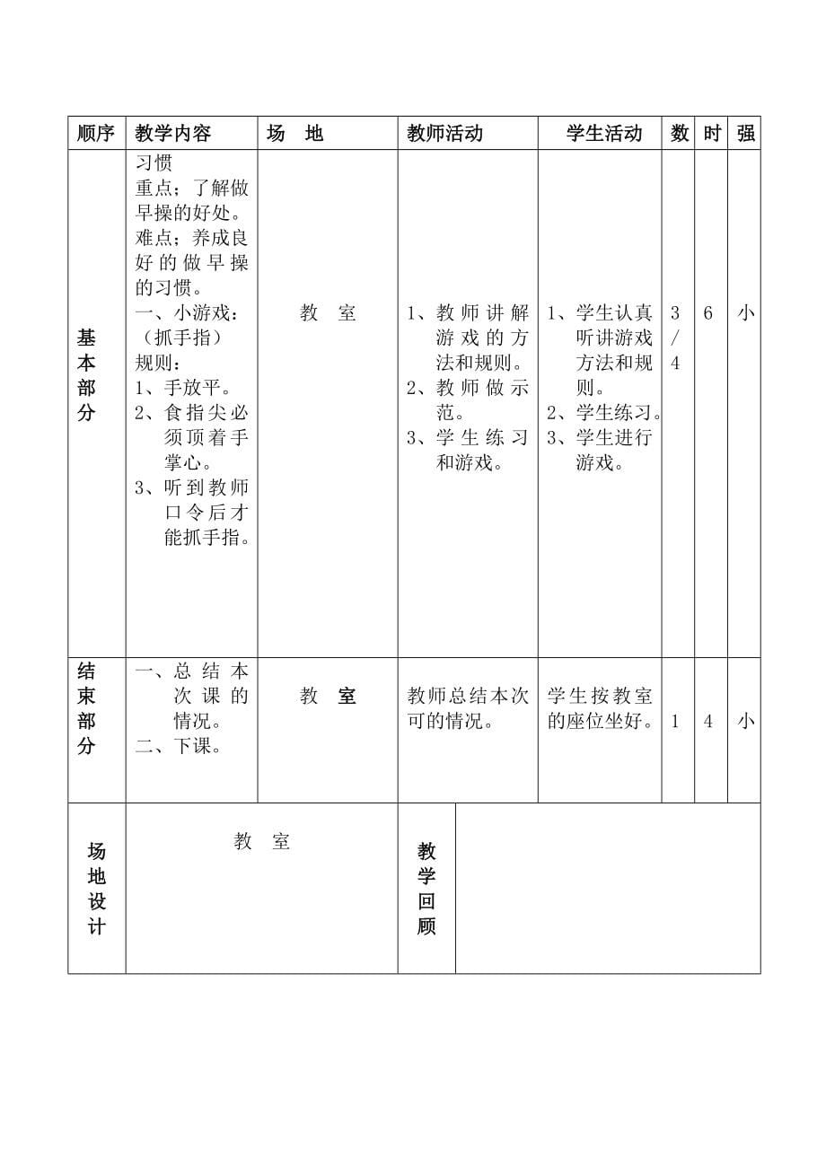 小学一二年级体育全套的教案_第5页