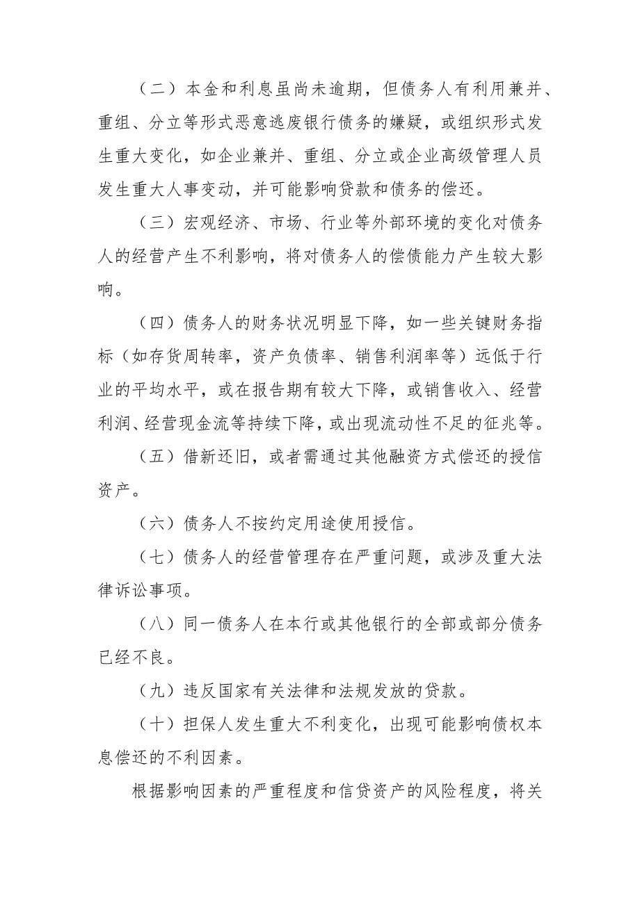 银行法人客户授信资产十级分类管理实施模版.docx_第5页