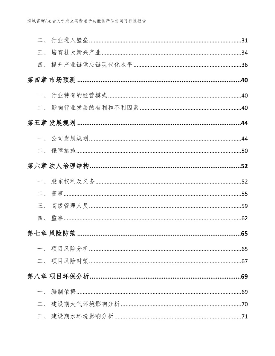 龙岩关于成立消费电子功能性产品公司可行性报告（模板参考）_第3页