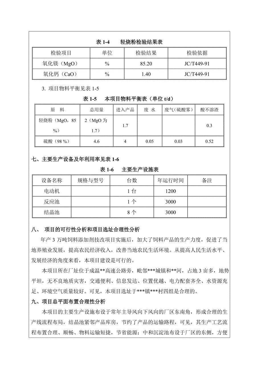 万吨饲料添加剂技改项目环评报告表_第5页