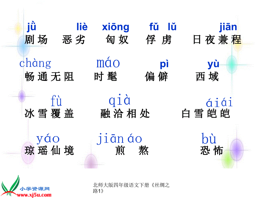 北师大版四年级语文下册丝绸之路1课件_第4页