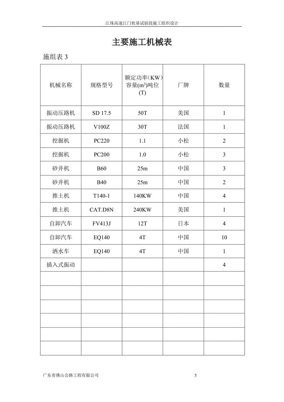 江珠高速江门软基试验段施工组织设计_第5页