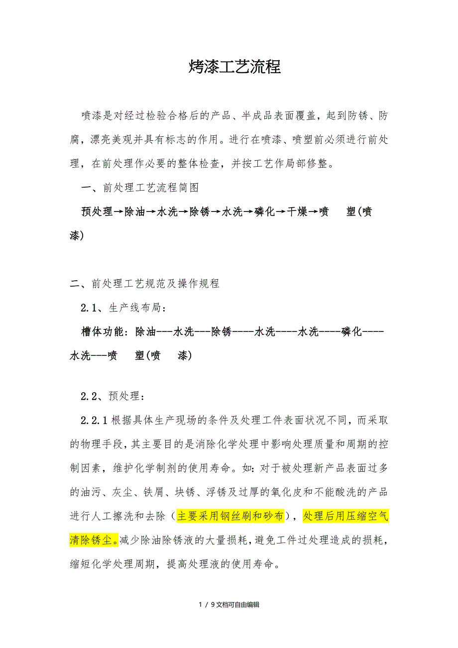 烤漆工艺制作流程_第1页