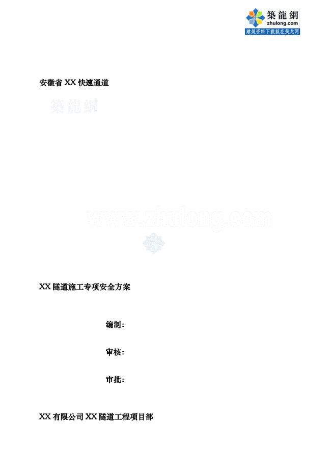 [安徽]单洞双向行车隧道工程施工专项安全方案42页_secrxg