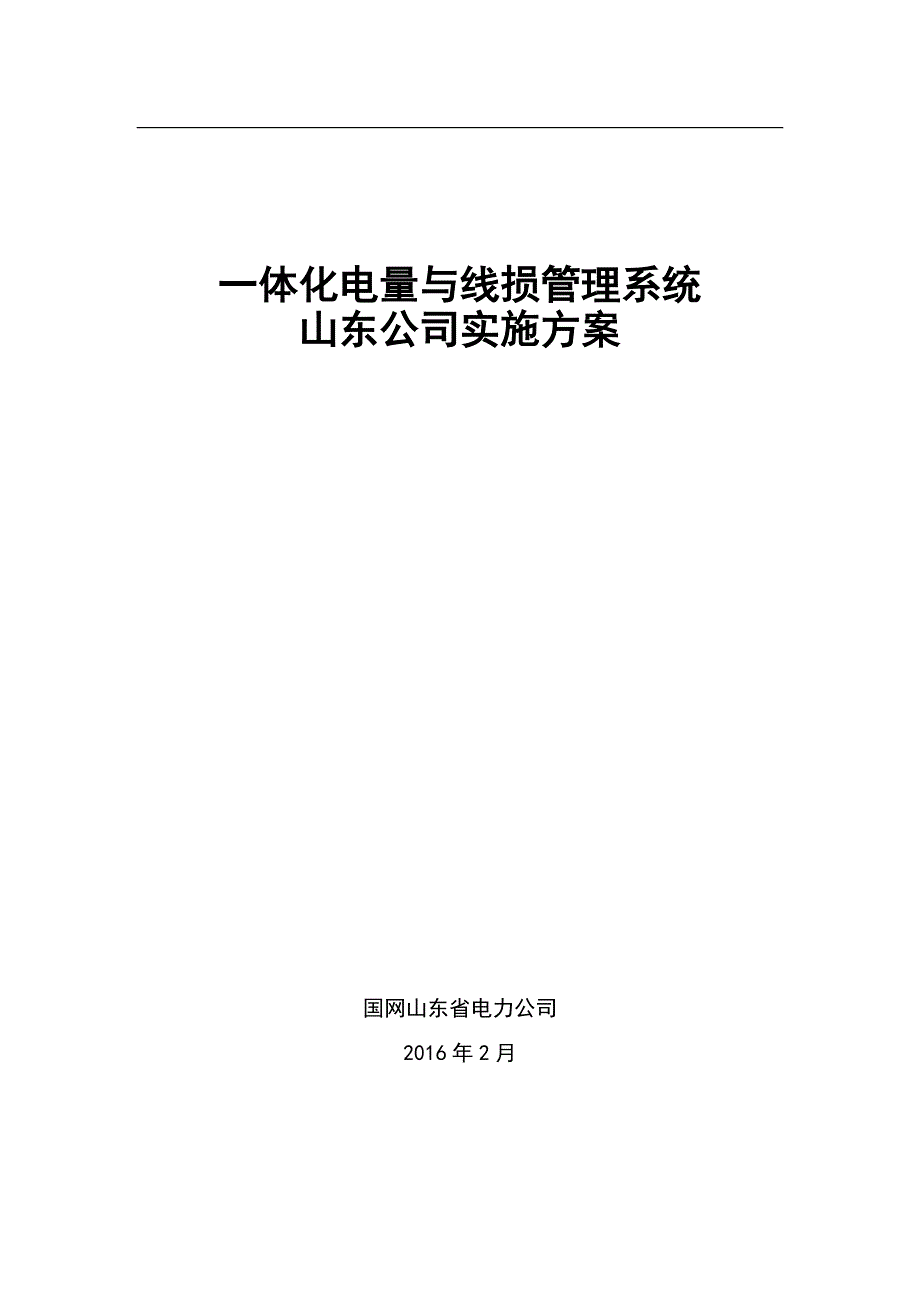 山东公司一体化电量与线损管理系统实施方案_第1页