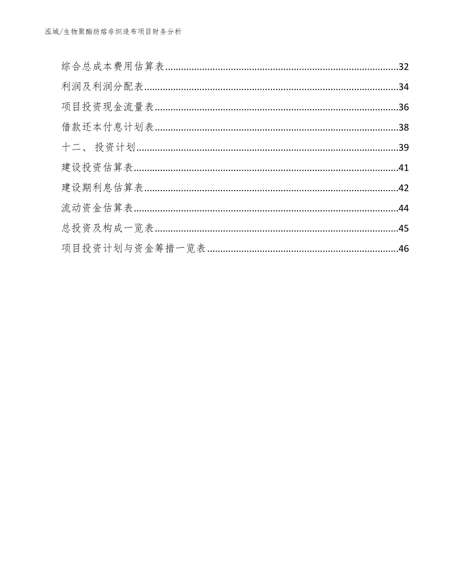 生物聚酯纺熔非织造布项目财务分析【范文】_第2页