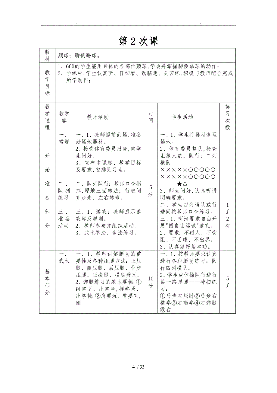 校园足球校本课程教（学）案_第4页