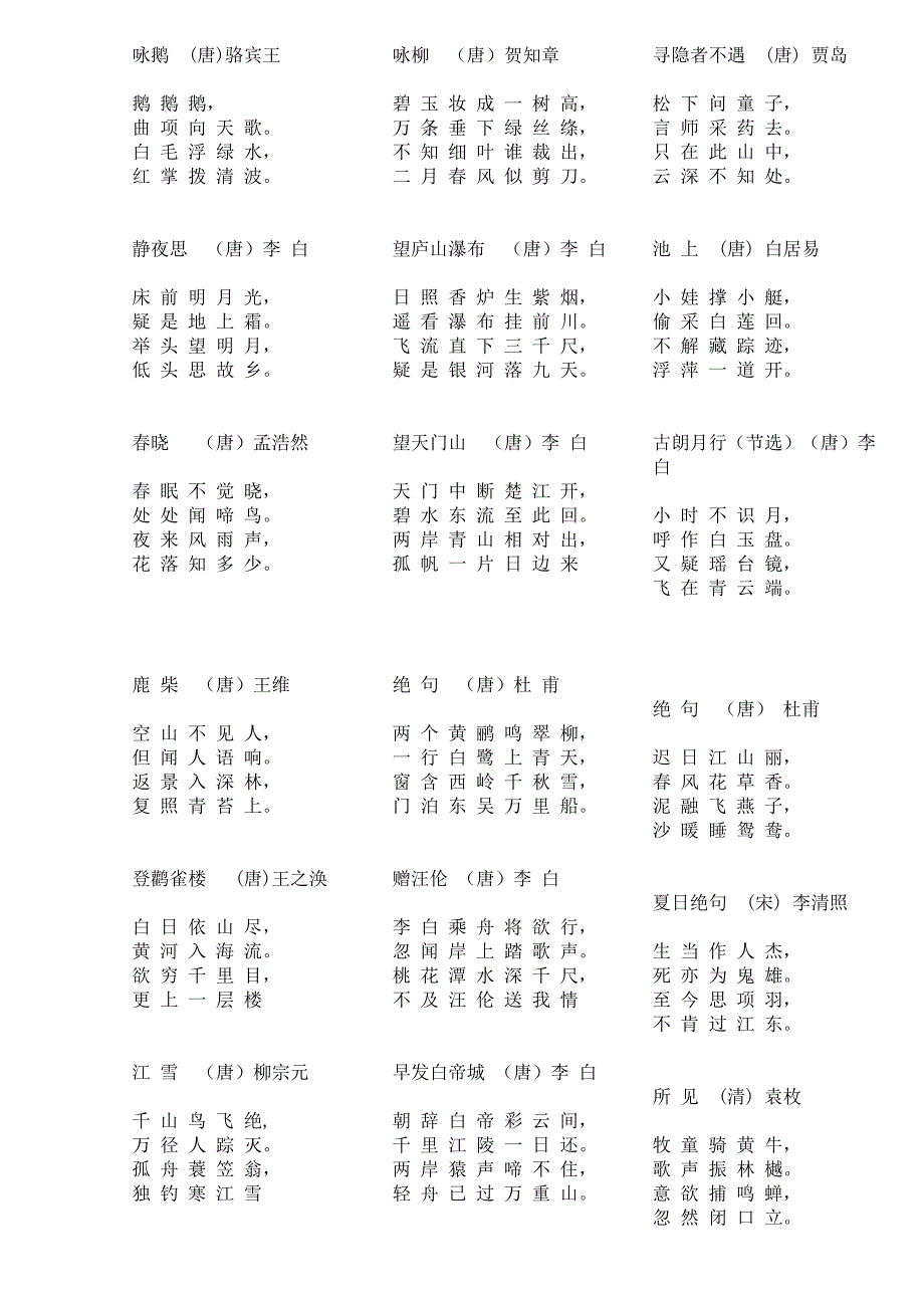 小学生必背古诗80首.doc_第1页