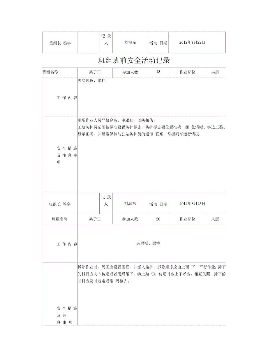 架子班组班前安全活动记录_第3页