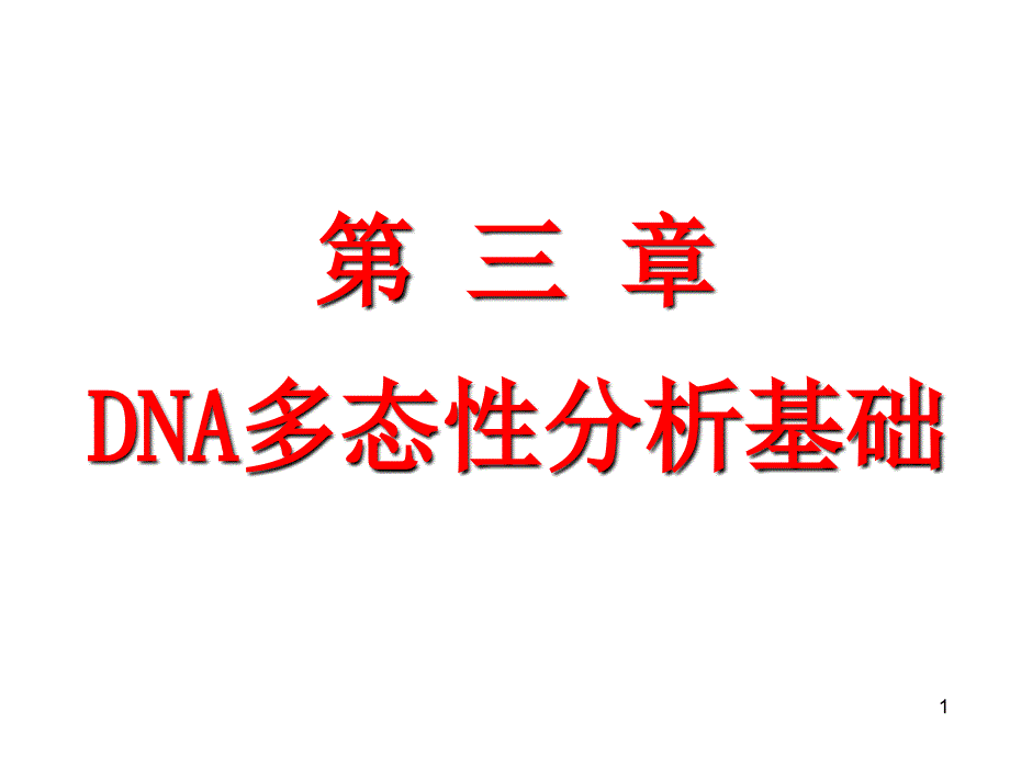 DNA多态性分析基础_第1页