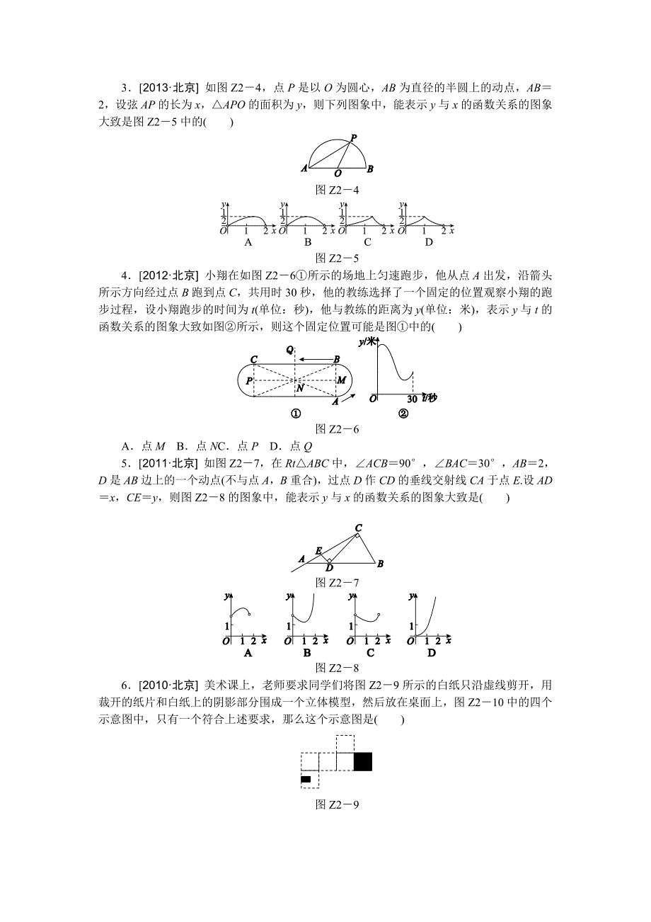 2016中考数学专题突破二：动点与函数图像结合压轴选择题型（含答案）_第2页