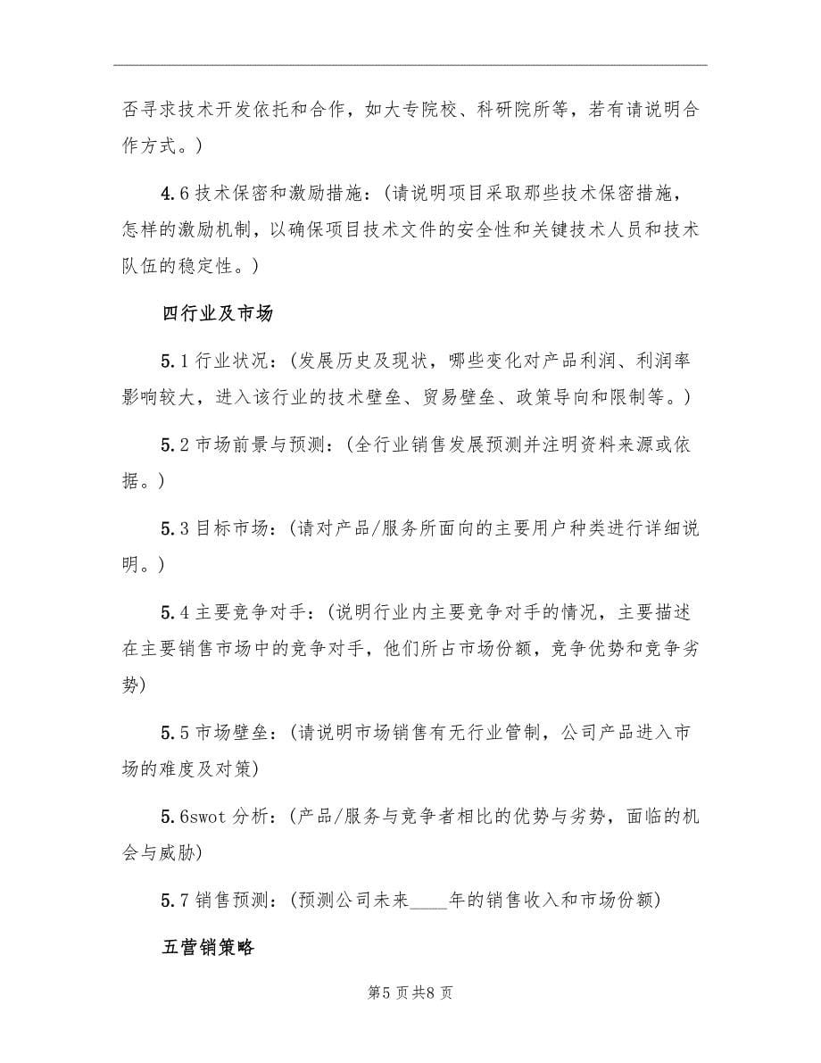 创业项目计划书_第5页