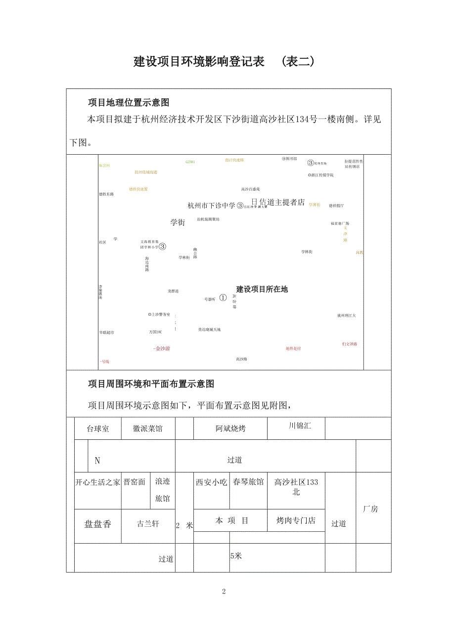 杭州经济技术开发区严福莲饭店建设项目环境影响登记表.docx_第5页