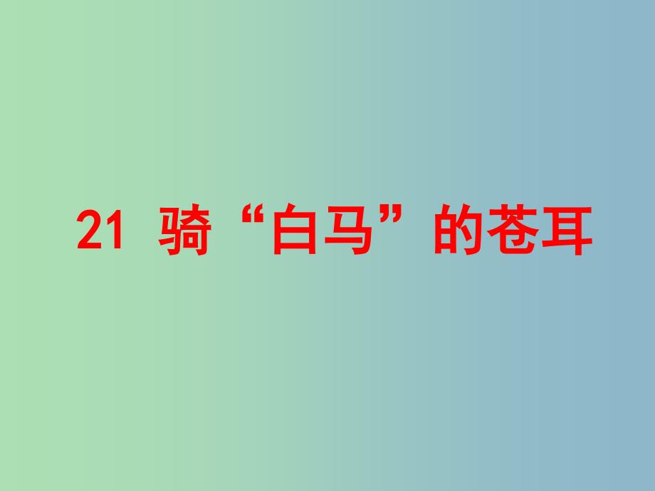 二年级语文下册 第六单元《骑“白马”的苍耳》课件1 西师大版_第1页