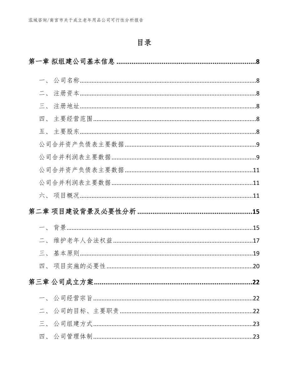 南宫市关于成立老年用品公司可行性分析报告（范文参考）_第2页