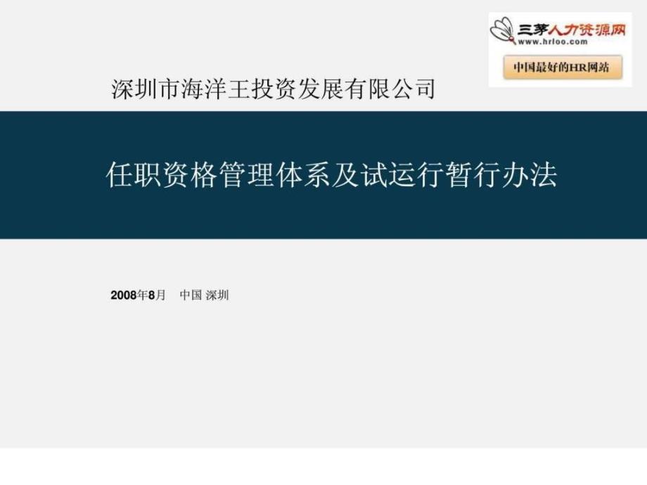 公司任职资格管理体系介绍及试运行办法1_第1页