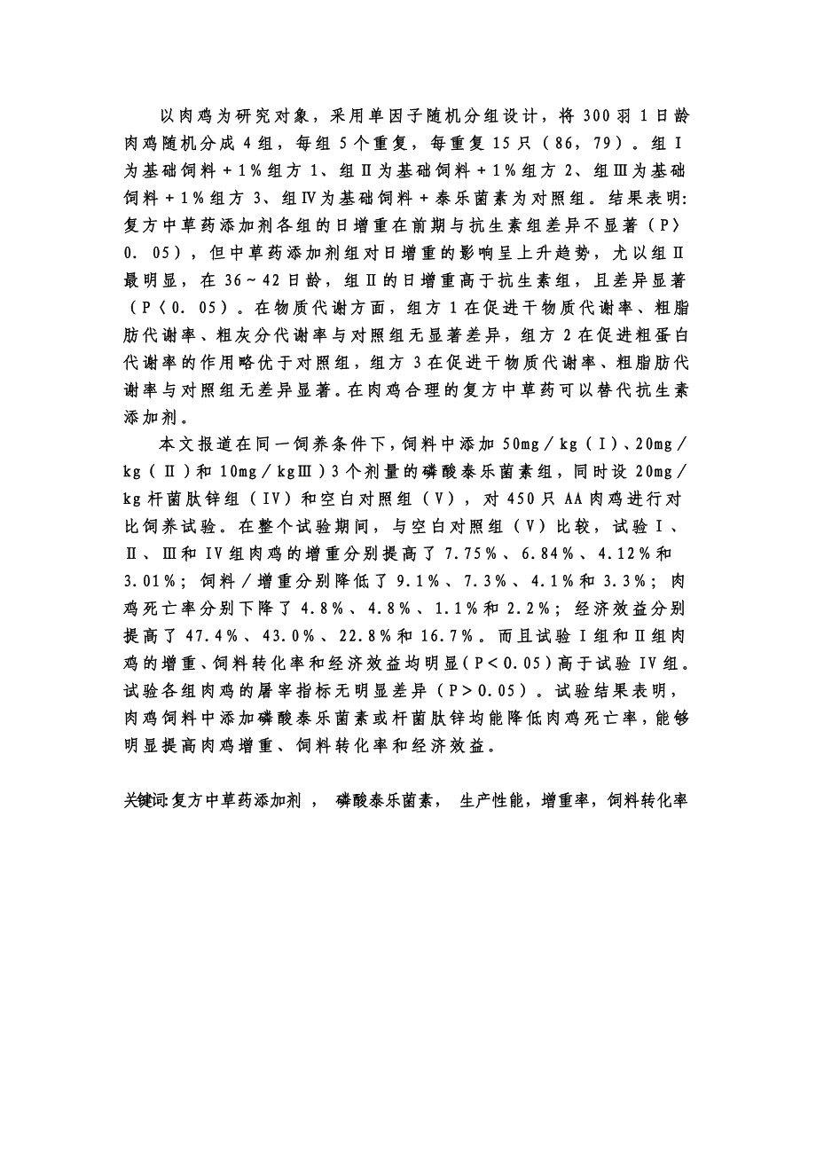 885191370泰乐菌素与中草药在肉鸡生产实践中的应用比较毕业论文_第2页