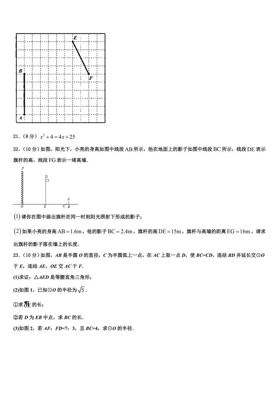 2023届黑龙江省齐齐哈尔市昂昂溪区九年级数学第一学期期末教学质量检测试题含解析.doc_第5页