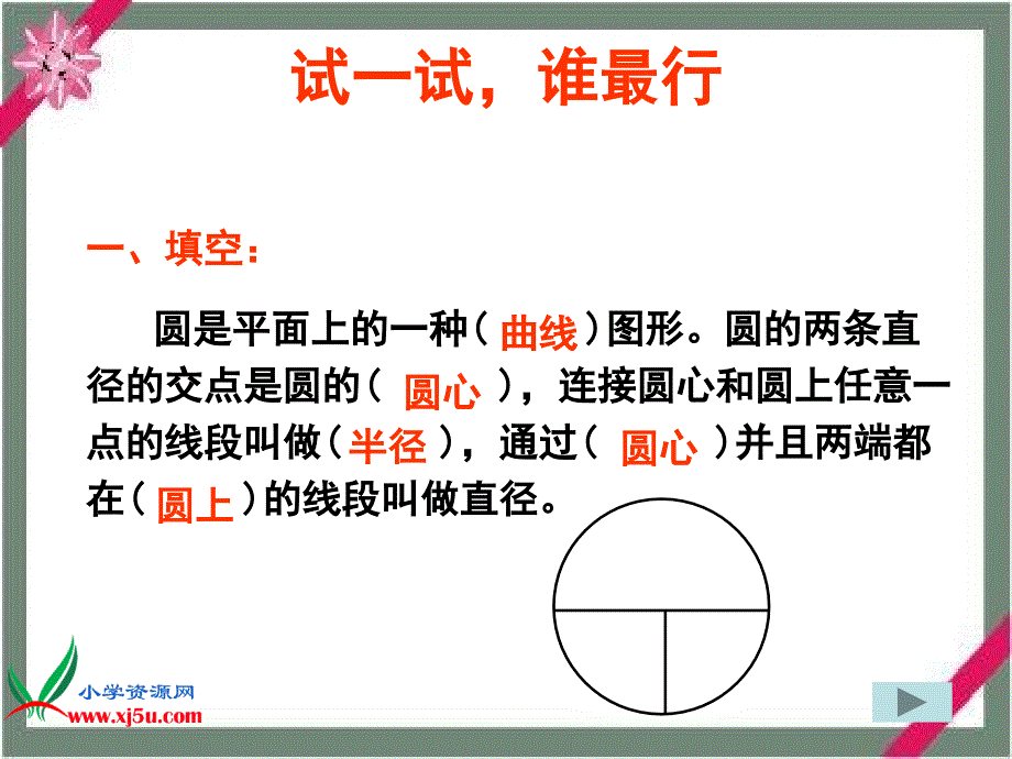 北师大版数学六年级上册《圆的复习》课件_第4页