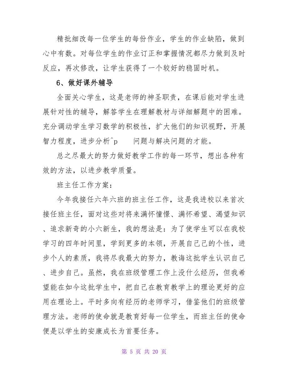 精选个人教师教学工作计划合集五篇.doc_第5页