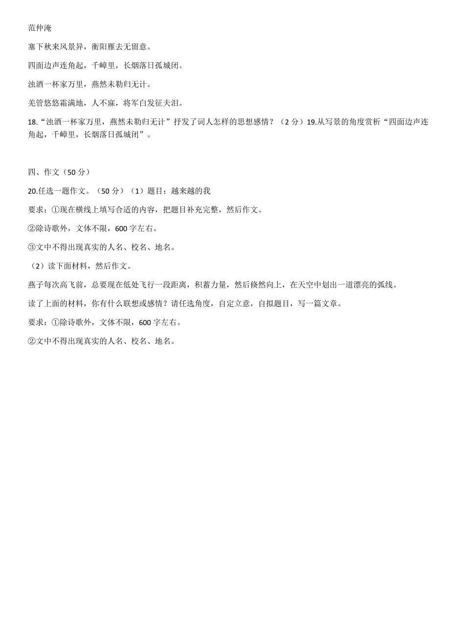 2017年河南省普通高中招生考试试卷.docx_第5页