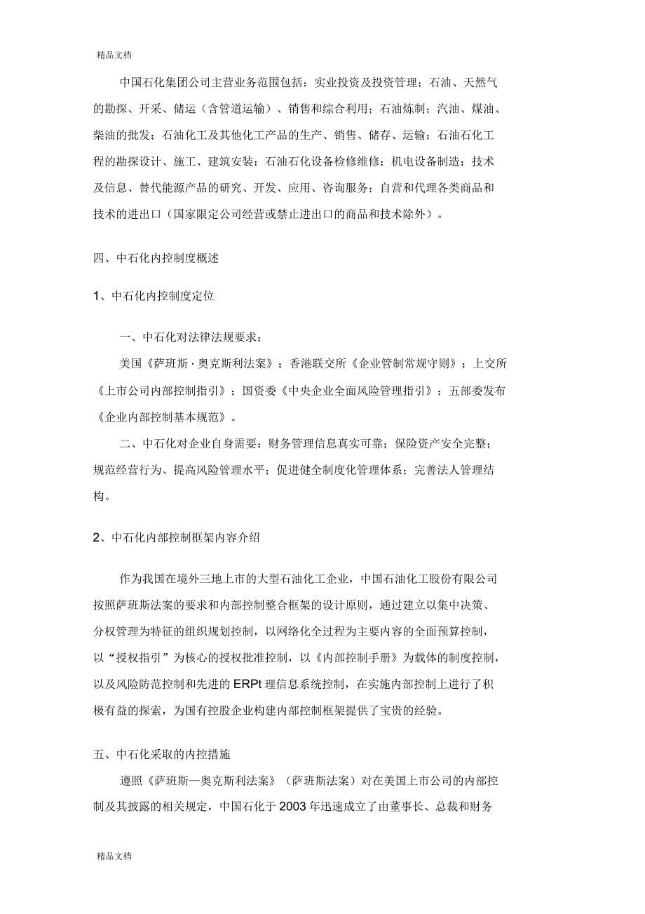 中国石油化工集团公司内控案例_第5页