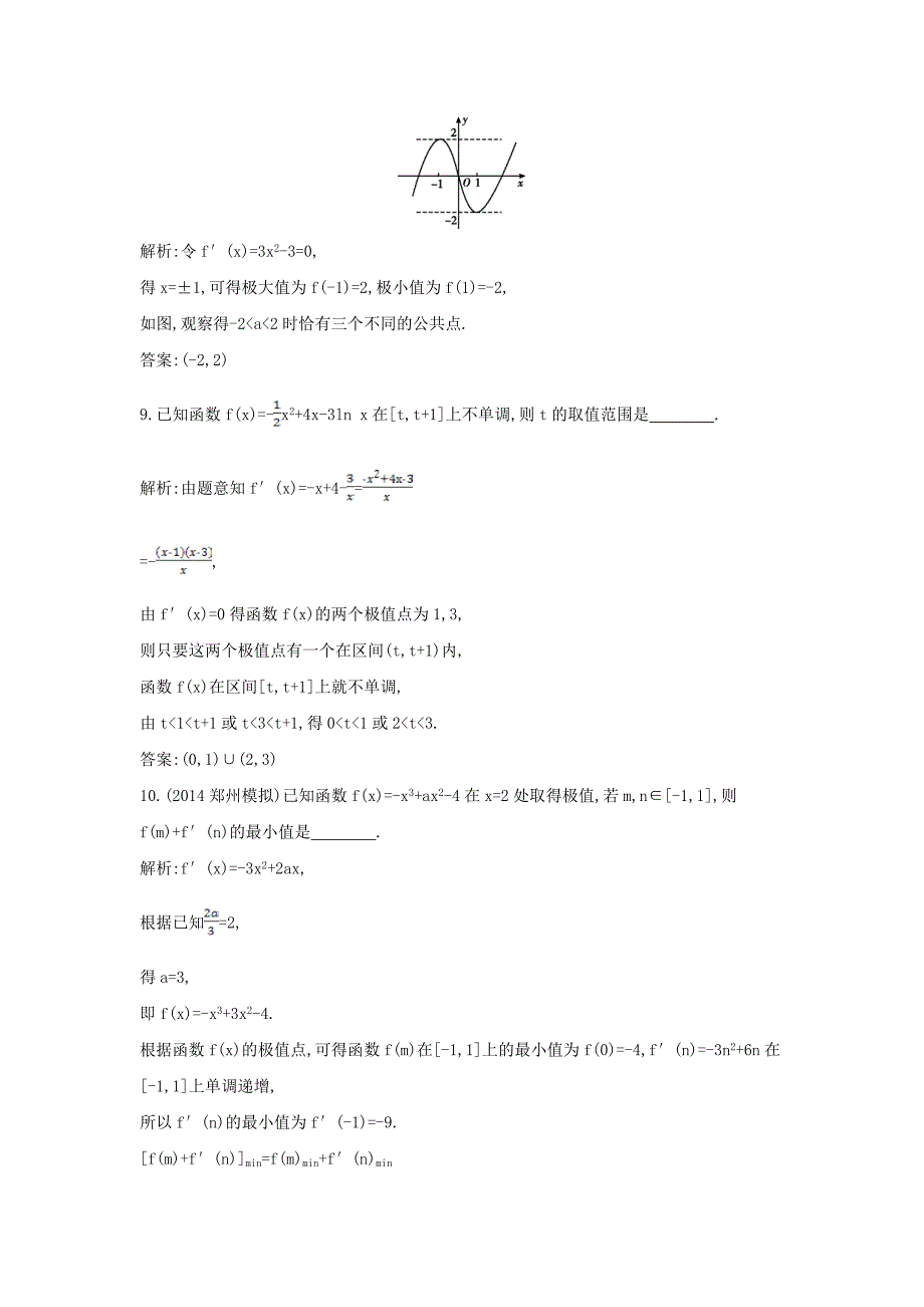 【导与练】新课标高三数学一轮复习 第2篇 第11节 导数在研究函数中的应用课时训练 理_第4页