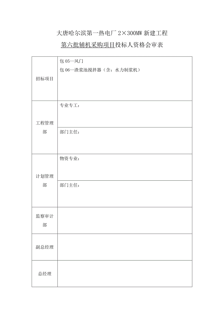 投标人资格会审表_第2页