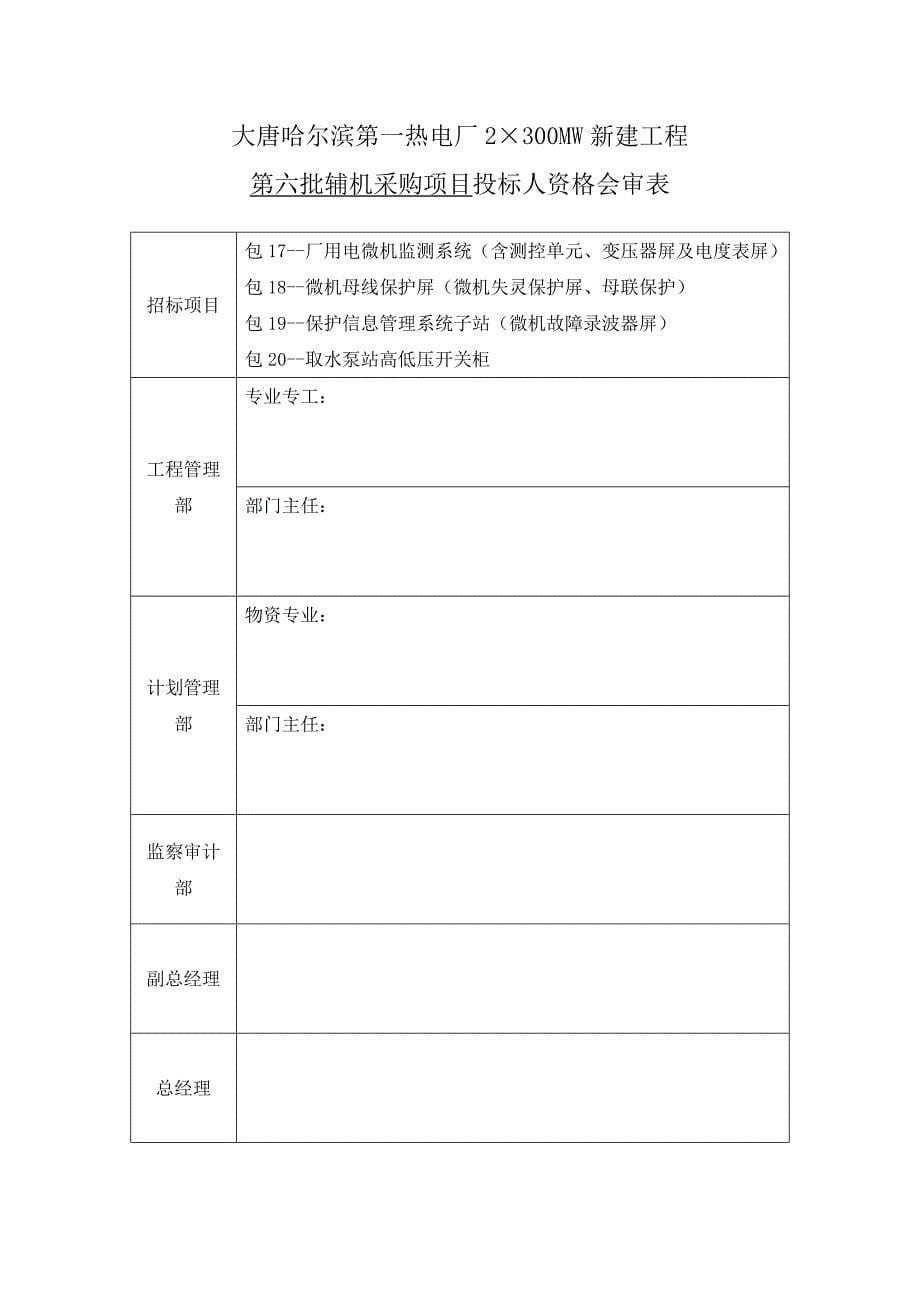 投标人资格会审表_第5页