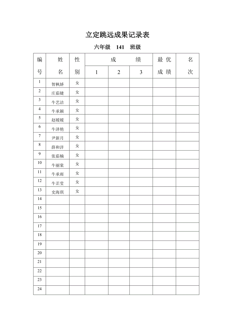 立定跳远成绩记录表_第4页