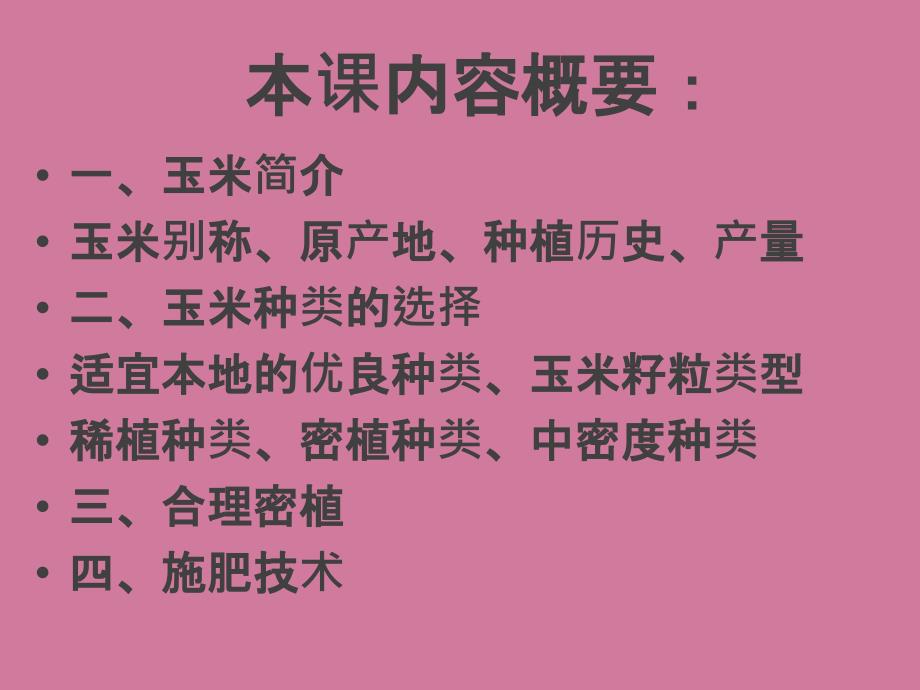 玉米高产栽培技术ppt课件_第2页