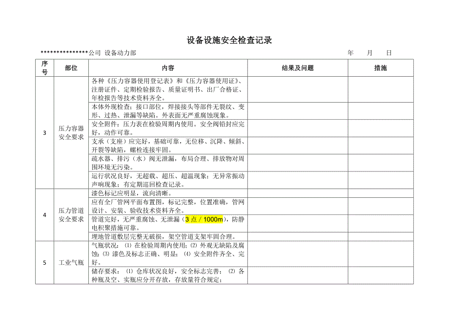 设备设施安全检查记录_第2页