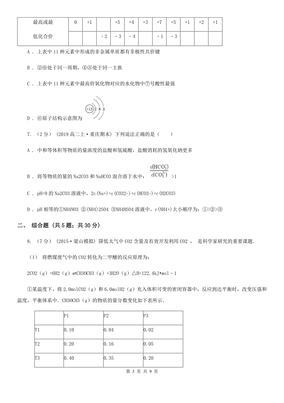 太原市2021年高考理综-化学三模考试试卷_第3页