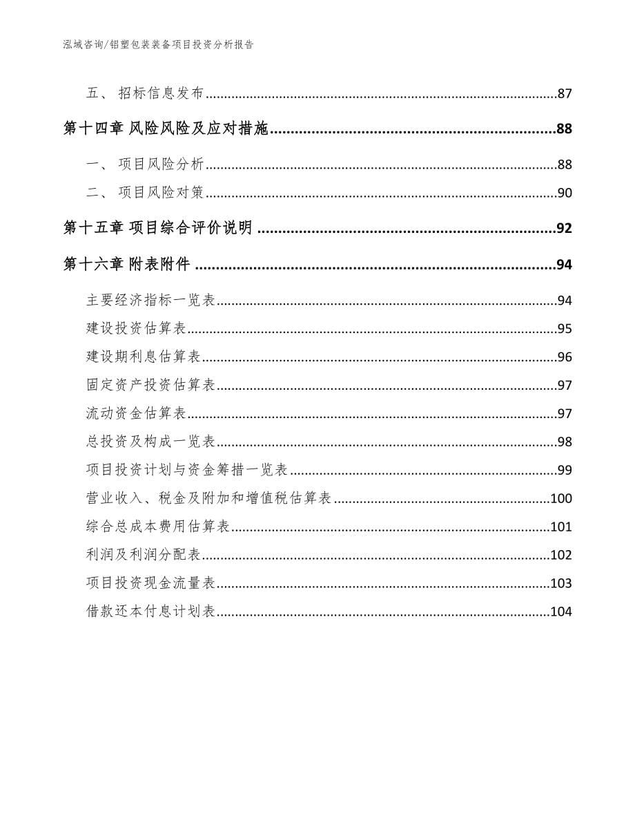 铝塑包装装备项目投资分析报告_第5页