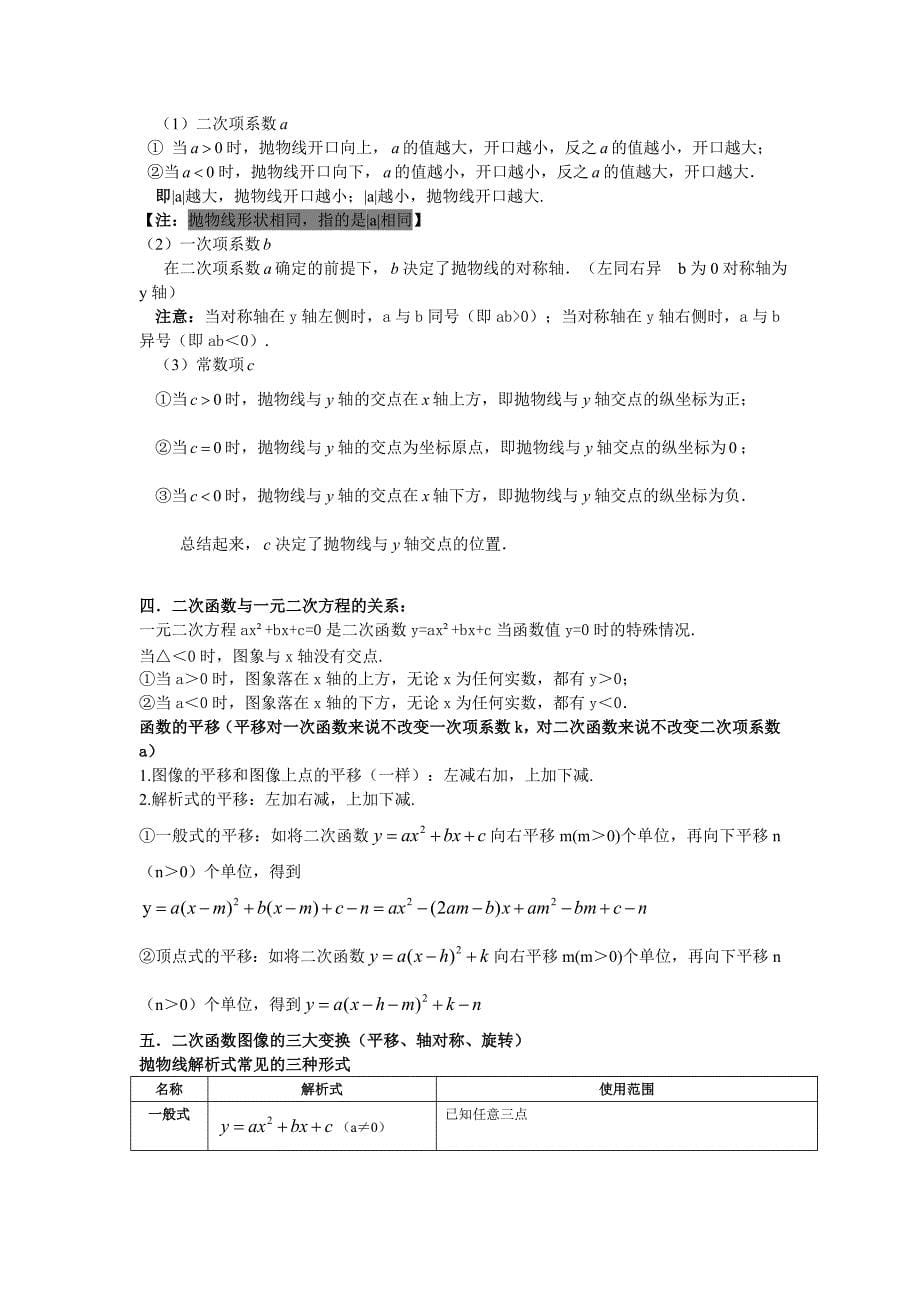 中考数学重要公式(全归纳)_第5页