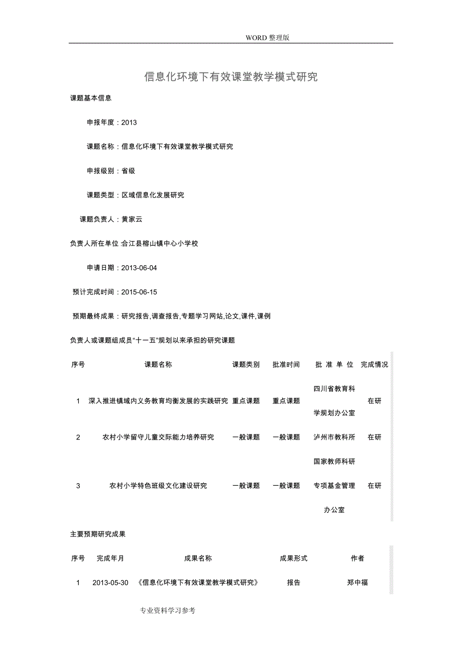 信息化环境下有效课堂教学模式设计研究.doc_第1页