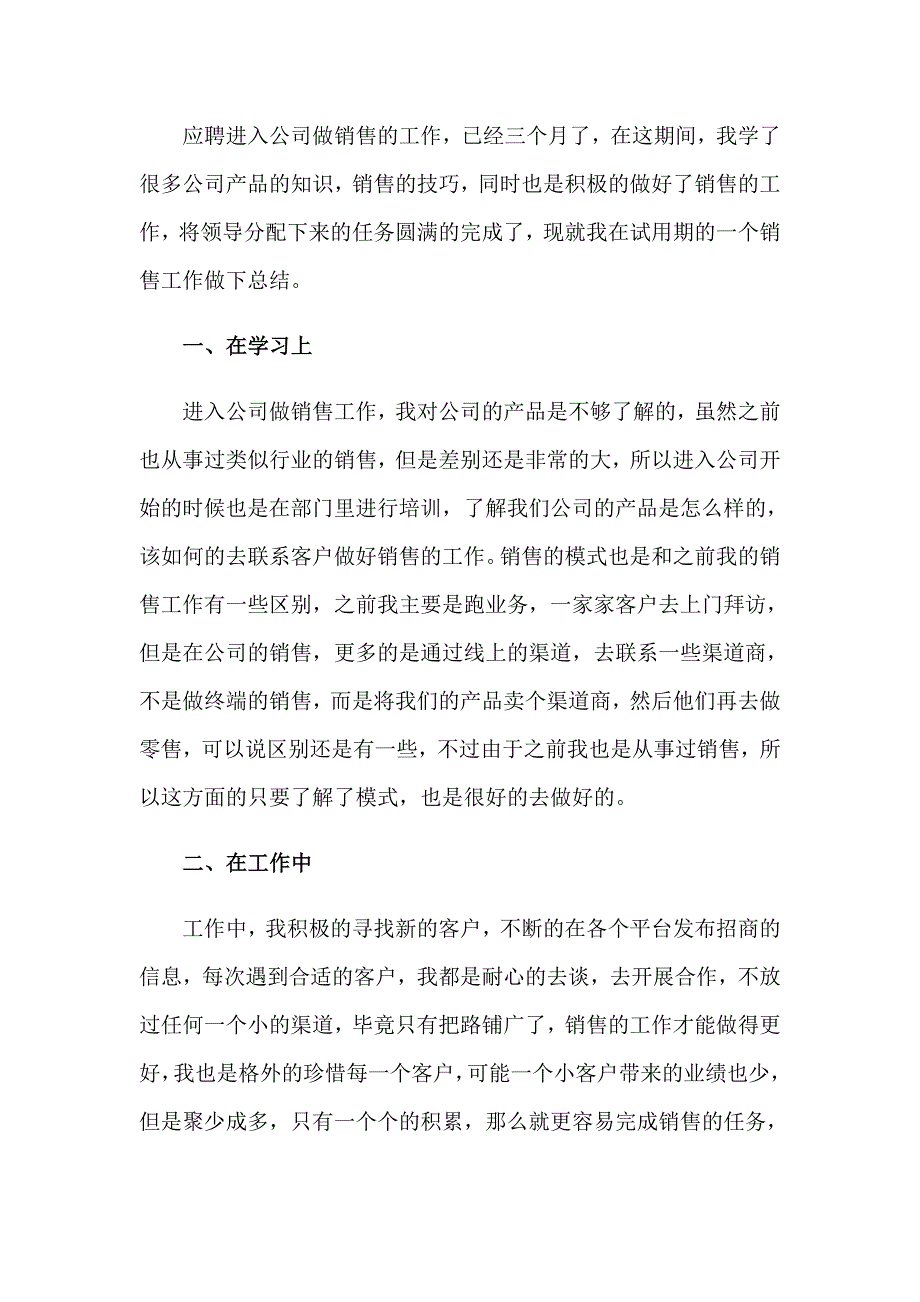 公司新员工试用期工作总结_第4页