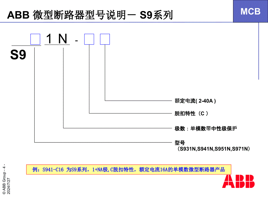 ABB微型断路器型号速查表_第4页