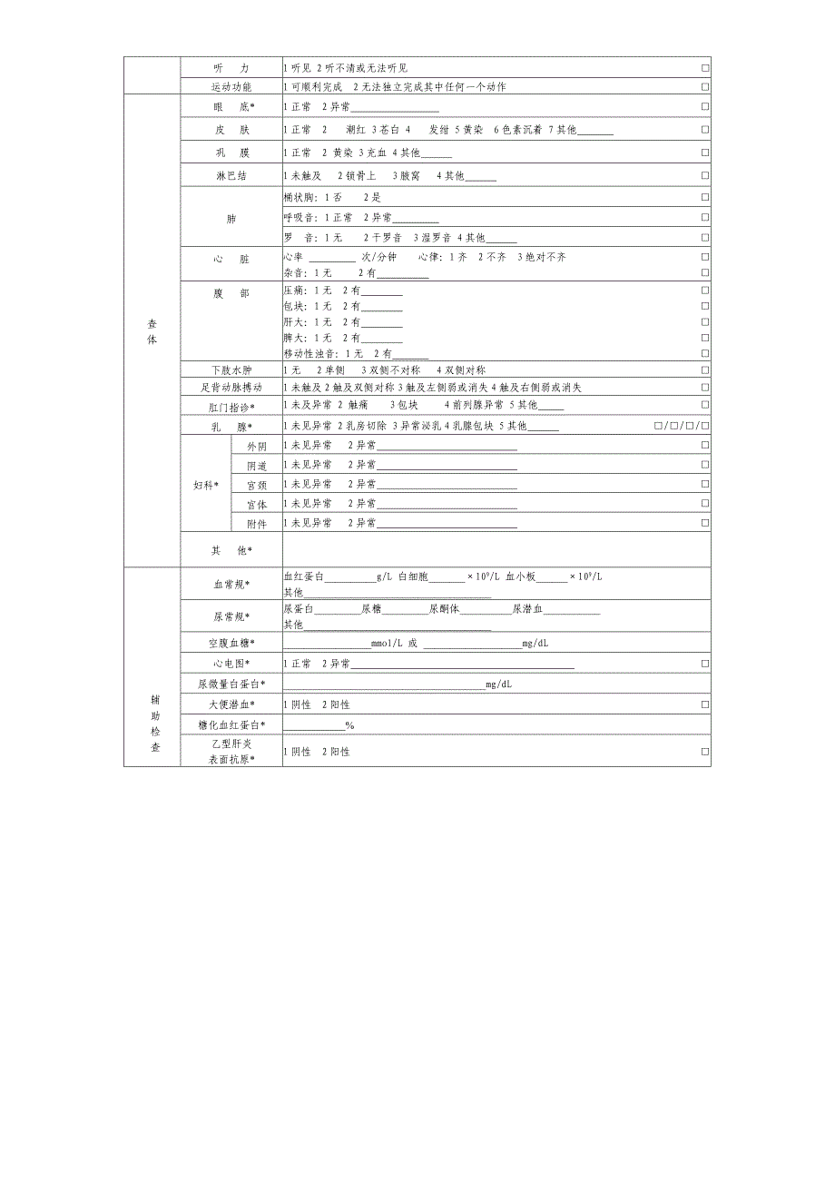 老年人健康体检表共4页_第2页