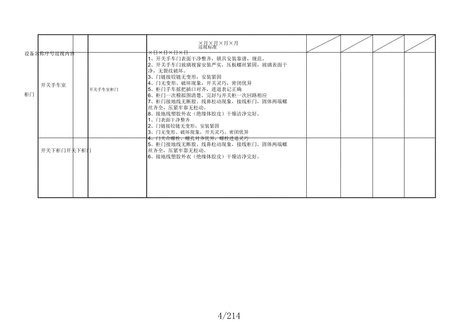 KV高压柜检查表格.docx_第4页