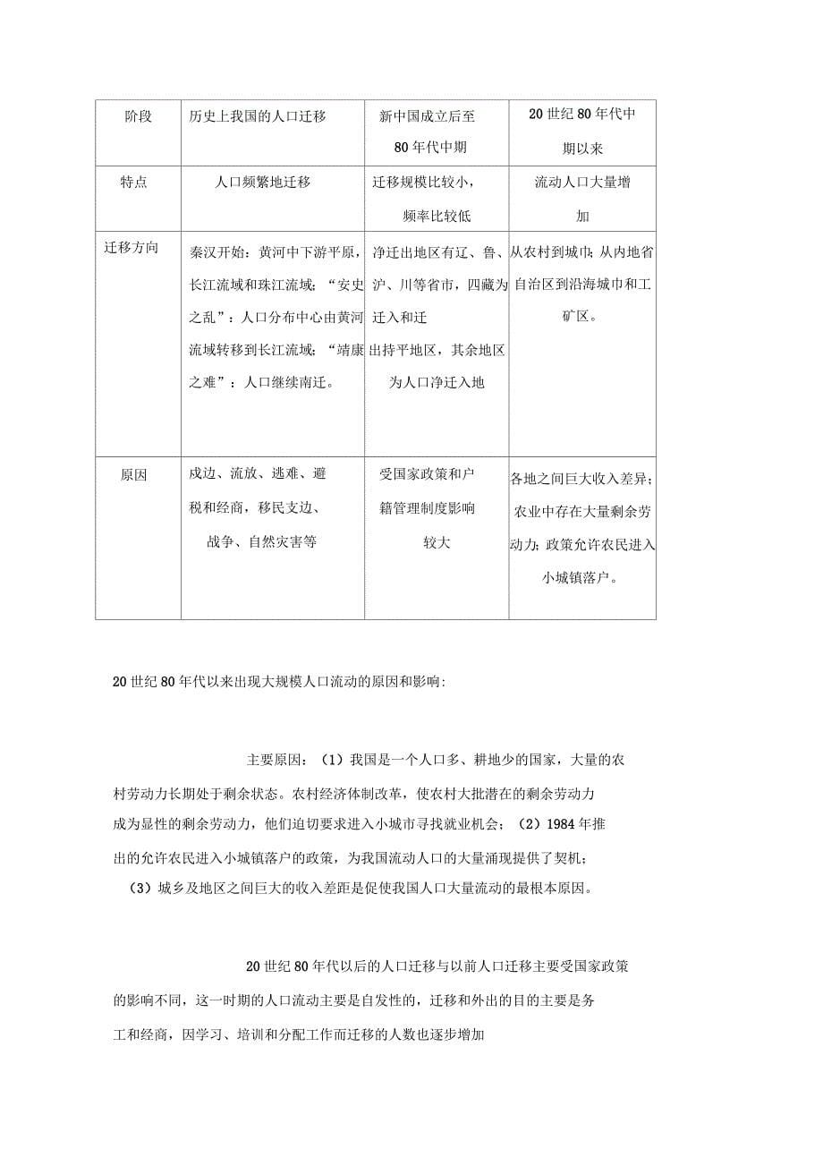 人教版必修二1.2《人口的空间变化》教案_第5页