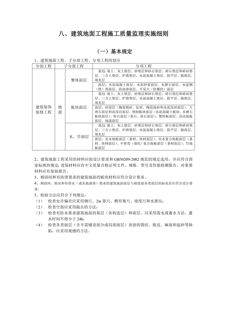 建筑地面工程施工质量监理实施细则_第1页